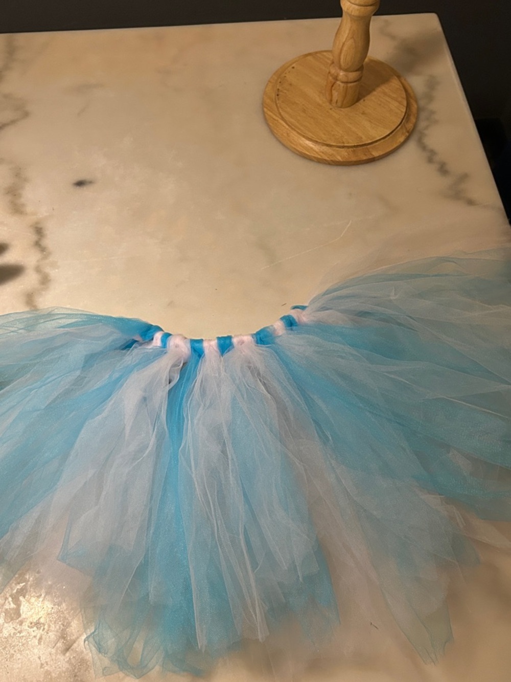 Light Blue and White Tulle Tutu Skirt